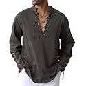 CTU Men's Cotton Shirt Pirate Shirt Medieval Viking Renaissance Costume
