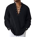 CTU Men's Cotton Shirt Pirate Shirt Medieval Viking Renaissance Costume