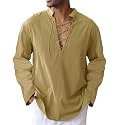 CTU Men's Cotton Shirt Pirate Shirt Medieval Viking Renaissance Costume