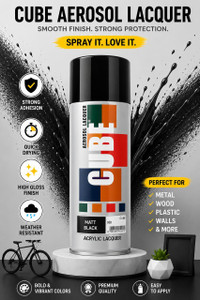 cube matt black spray paint 410 ml pack of 1