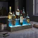 Cubehom Wine Rack LED Liquor Bottle Display Shelf for Home Bar Stand Decor