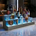 Cubehom Wine Rack LED Liquor Bottle Display Shelf for Home Bar Stand Decor