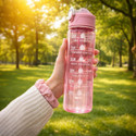 CUbeVentures Hydrofit Motivational Water Bottle 900 ml with Time Marker & Straw 900 ml Water Bottle