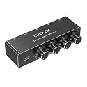 Cubilux 4-Way Headphone Amplifier 3.5mm with Volume Adjustment,Multiple Headphone Jack Splitter for Share Music,Headphone Amplifier for Speaker Earphones Laptop Player-5V DC Power Supply