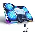 Cubonic CryoFlux 27W Semiconductor Laptop Cooler 4 Fan with RGB Lighting, LCD Display, Speed Control, 6-Level Height Adjustable, Ultra-Silent Cooling Pad for Gaming/Video/Blogging/Editing