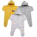 CUBS &amp; HUGS New Born Baby Clothes Set Romper &amp; Sleepsuit For Baby (Pack of 3)