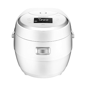 cuckoo cr-1020f 10-cup uncooked  20-cup cooked micom rice cooker with nonstick inner pot 16 menu options lcd display fuzzy logic tech auto clean white