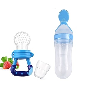 cuckoos silicone baby fruit nibbler and feederbaby fruit nipplepacifiersoother 6-18 monthsblue