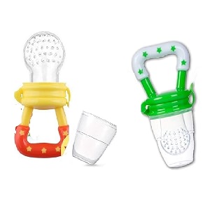 cuckoos baby fruit nibbler and feeder pacifierbaby fruit nipple pack of 2 yellow amp green