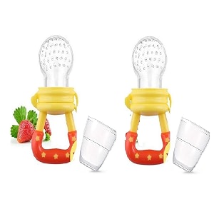 cuckoos baby fruit nibbler and feeder pacifierbaby fruit nipple pack of 2 yellow