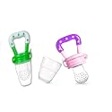 Cuckoos Baby Fruit Nibbler and Feeder Pacifier/Baby Fruit Nipple Pack of 2 (Green &amp; Pink)