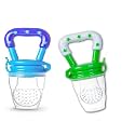Cuckoos Baby Fruit Nibbler and Feeder Pacifier/Baby Fruit Nipple Pack of 2 (Blue &amp; Green)