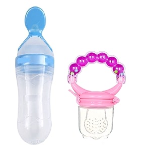cuckoos baby silicone food feeder amp fruit feeder nibbler combo pack of 2