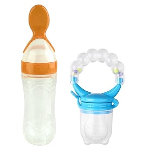 cuckoos baby silicone food feeder amp fruit feeder nibbler combo pack of 2
