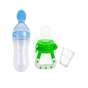 cuckoos baby silicone food feeder amp fruit feeder nibbler combo pack of 2