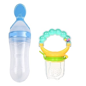 cuckoos baby silicone food feeder amp fruit feeder nibbler combo pack of 2