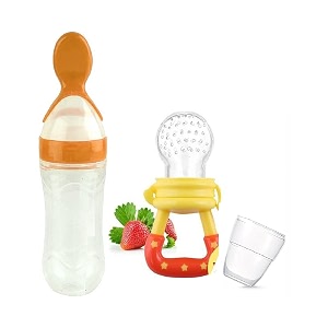 cuckoos baby silicone food feeder amp fruit feeder nibbler combo pack of 2