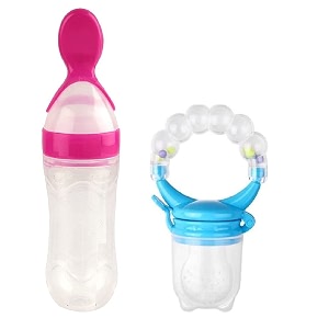 cuckoos baby silicone food feeder amp fruit feeder nibbler combo pack of 2