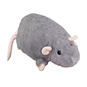 Cuddly Grey Mouse Plush Realistic Rodent Stuffed