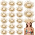 Cuffbow 20 Pcs Straw Hat for Adult Halloween Costume Straw Hat Bulk