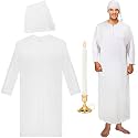 Cuffbow 4 Pcs Halloween Funny Pajama Costume Set, Men's Nightgown and Cap