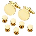 Cufflinks and Tuxedo Shirt Studs Stainless Steel Cuff links mens