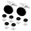 Cufflinks and Tuxedo Shirt Studs Stainless Steel Cuff links mens