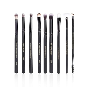cuffs n lashes eye brush set  9 professional makeup brushes  soft bristles high performance  handmade in india  cruelty-free ampbeginner friendly