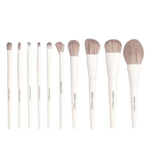 cuffs n lashes mini makeup brush set of 5  chartreuse green edition  travel-friendly face ampeye brushes  soft bristles  handmade in india  cruelty-free ampvegan