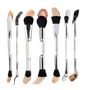 cuffs n lashes makeup brush set of 7  professional face ampeye brushes  high performance soft bristles  handmade in india  cruelty-free ampvegan friendly