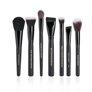cuffs n lashes makeup brush set of 7 complete professional face brushes kit  high performance soft bristles  handmade in india  cruelty-free ampvegan friendly