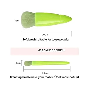 cuffs n lashes mini makeup brush set of 5  chartreuse green edition  travel-friendly face ampeye brushes  soft bristles  handmade in india  cruelty-free ampvegan