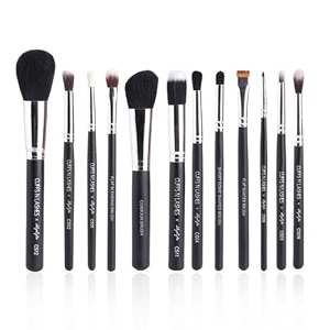 cuffs n lashes x shystyles makeup brush set of 12  professional face ampeye brushes kit  soft bristles high performance  handmade in india  cruelty-free ampvegan friendly