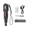 CUIFATI Cordless Electric Screwdriver Set, 3 Torsion Settings, Rechargeable Battery Powered Screwdriver with LED Light for PC, RC Electronics, Phones