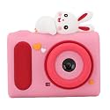 CUIFATI Digital Camera, Cute Digital Camera Silicone Cover Double Lens for Birthday (Pink)