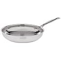 Cuisinart 10-Inch Open Skillet, Stainless Steel Skillet Large Kitchen Pan, Dishwasher Safe, Compatible with Induction, Electric, Gas Cooktops, Oven Safe Saucepan, Cool Grip Handles