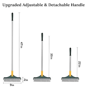 cuisinart stainless steel bathroom cleaning brush with wiper 3 in 1 tiles cleaning brush floor scrub bathroom brush with long handle 120 rotate floor cleaning brush kitchen wiper 3 in 1