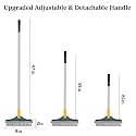 CUISINART Stainless Steel Bathroom Cleaning Brush With Wiper 3 In 1 Tiles Cleaning Brush Floor Scrub Bathroom Brush With Long Handle 120° Rotate Floor Cleaning Brush Kitchen (Wiper 3 In 1)
