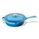 Cuisinart Chef's Classic Enameled Cast Iron Dutch Oven with Lid, Porcelain Enameled Interior, Oven Safe, Induction Compatible, 12-Inch, Chicken Fryer, Blue Gradient