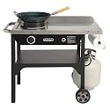 Cuisinart Outdoor Wok Station with Rear Wheels, 14" Steel Pan, 50,000 BTU