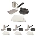 Cuisinart Smash Burger Kit w/Burger Press, Spatula, Shaker &amp; Patty Papers, Round (Pack of 4)