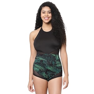 cukoo padded leopard printed swimsuit black