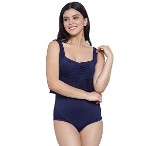 cukoo padded solid blue single piece swimwearswimsuit