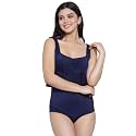 CUKOO Padded Solid Blue Single Piece Swimwear/Swimsuit