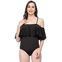 CUKOO Padded Black-Frill Swimwear