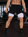 CULISH Color Block Men Black Sports Shorts