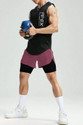 CULISH Color Block Men Maroon Sports Shorts