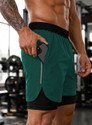CULISH Color Block Men Dark Green Sports Shorts