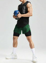 CULISH Color Block Men Green Sports Shorts
