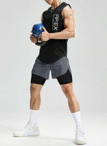 culish color block men grey sports shorts